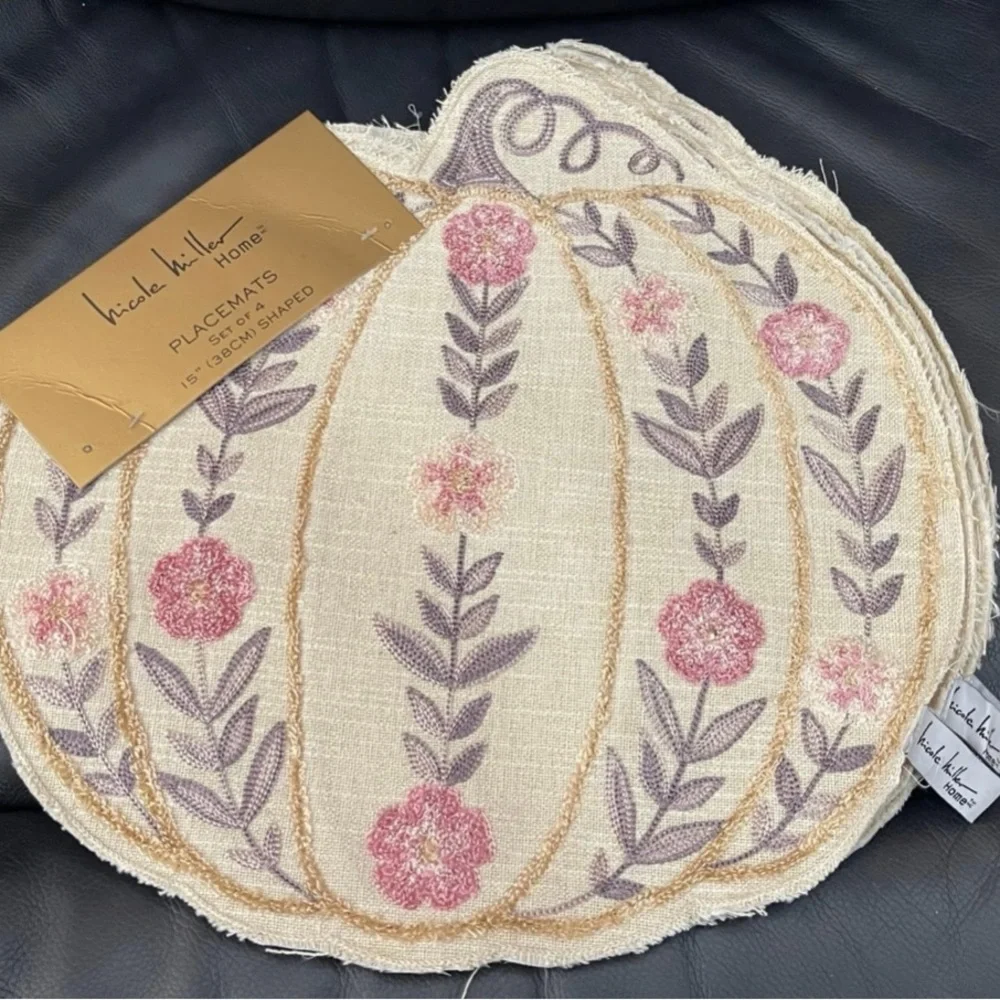 Thanksgiving Nicole Miller Pumpkin Jute Placemats, Set of 4